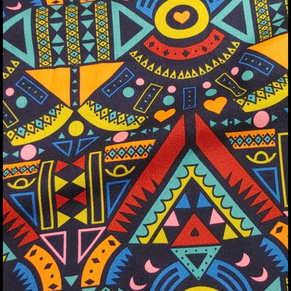 LuLaRoe Lola Large dark blue with multicolored - Picture 2 of 2